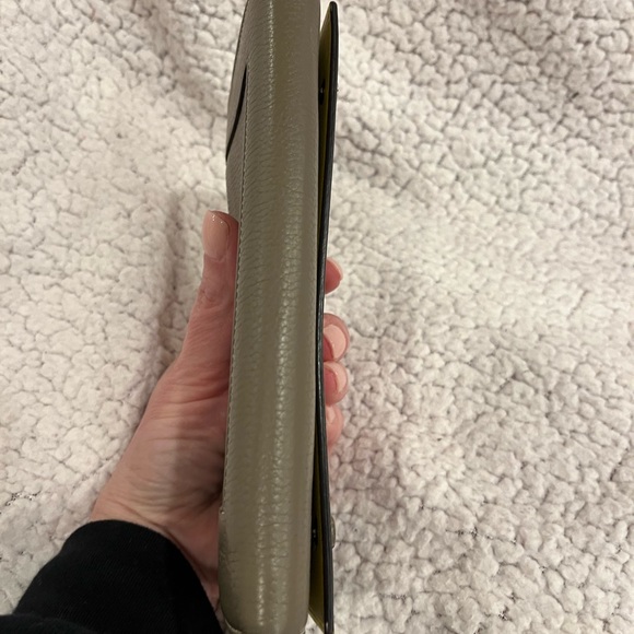 Céline Grey-Taupe Bicolor Yellow Bifold Snap Large Long Flap Wallet - Picture 7 of 16